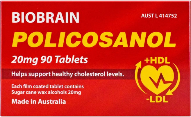 바이오브레인 호주 폴리코사놀 20mg 공식 정품, 1개, 90정