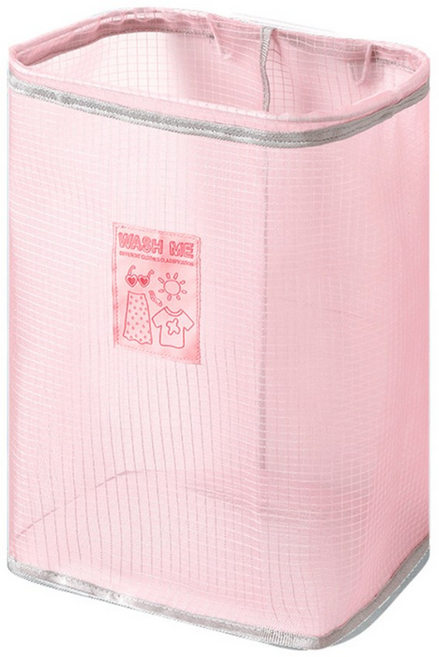 데일리공감 부착식 모던 매쉬 빨래바구니 매쉬 세탁물바구니 세탁물 보관함, 핑크, 2개