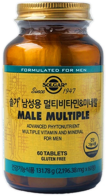 솔가 남성용 멀티비타민&미네랄 + [필케이스], 1개, 60정 - 쿠팡