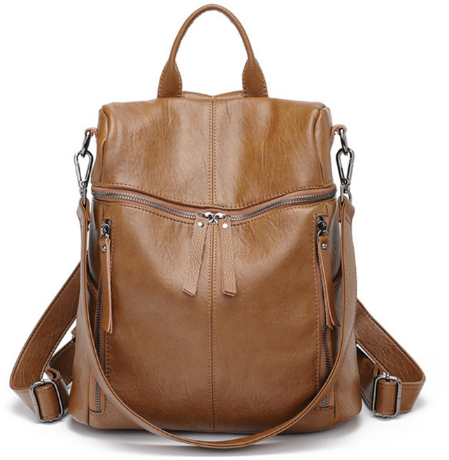 로르빈 여성용 소가죽 데일리 백팩 인조가죽 직장인 패션 여행 가벼운 가방 대학생 숄더백 겸용