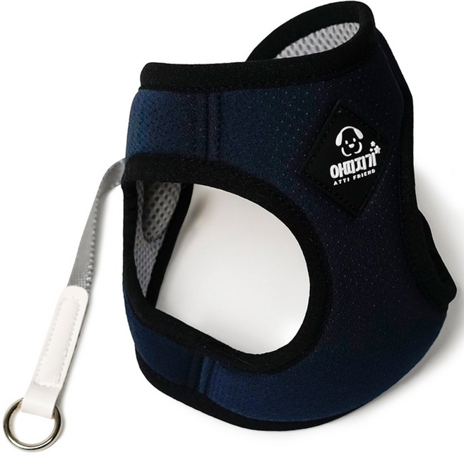 아띠지기 강아지 초경량 관절 보호 X형 에어리 하네스, 1개, 네이비