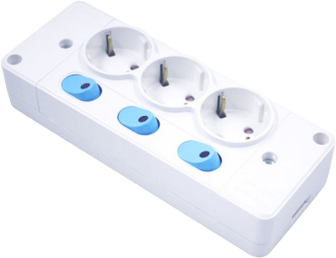 위너스 개별스위치형 노출 3구 콘센트 대기전력차단, 1개