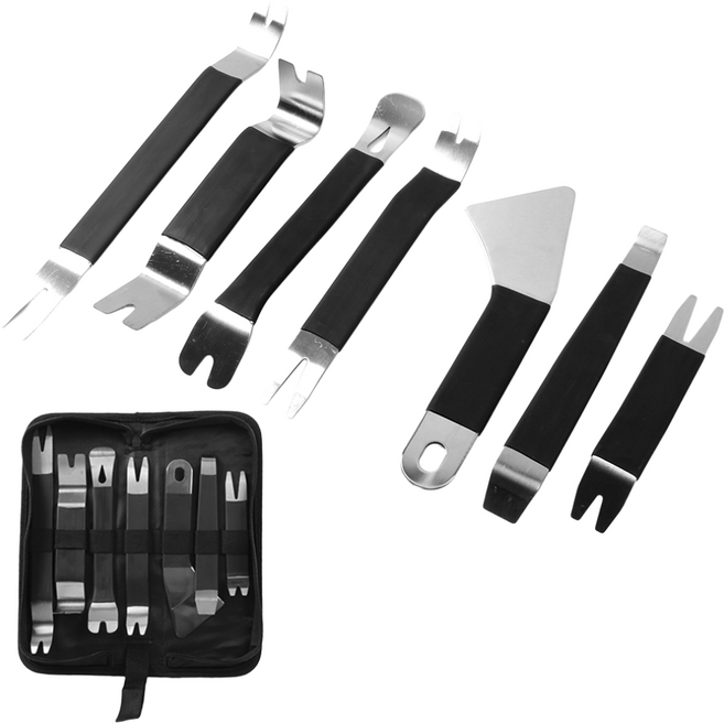 CTR 차량용 리무버 자동차 헤라 내장재 탈거 공구 스텐리무버 8P, 1개, 실버