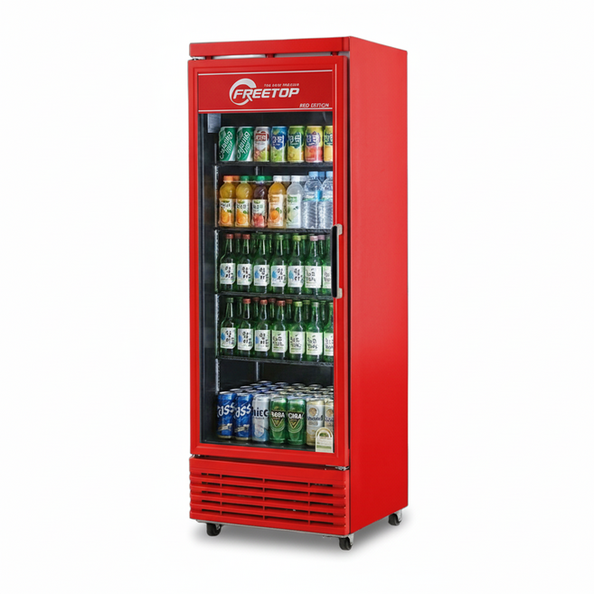 소상공인지원 음료수 냉장고 385L 업소용 쇼케이스 FT-470ABR 레드블랙 술장고 약국 병원 주류 편의점, FT-470ABR 레드블랙 (착불배송비 해피콜안내)
