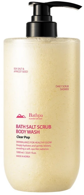 바스파 바쓰 솔트 스크럽 바디워시 클리어팝, 1개, 1L - 쿠팡