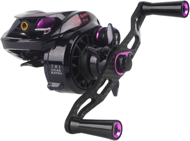 NH코리아 초경량 베이트릴 쭈꾸미 갑오징어 코어스피드 블랙 핑크 108g, 01. 우핸들(블랙핑크)