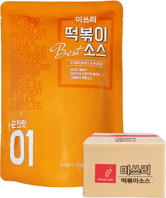 미쓰리 떡볶이 소스 업소용 (순한맛) 780gx20개 박스, 780g, 20개