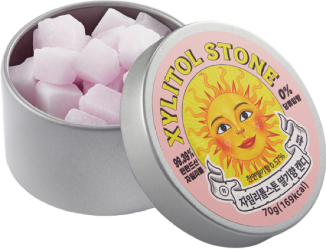 자일리톨스톤 딸기 아이가 좋아하는 사탕 캔디 잠들기전 자일리톨 딸기향 70g, 1개