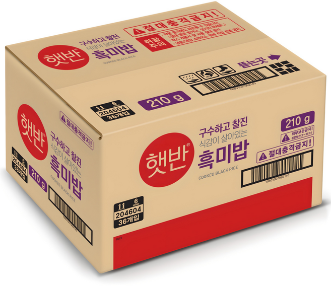 햇반 흑미밥, 210g, 36개