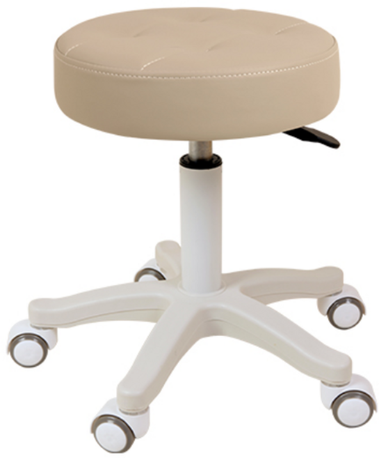 AWC 포그니 바퀴 보조의자 오피스 미용실 병원 바퀴의자 원형 회전 보조 바퀴 의자 원형스툴, 베이지, 1개