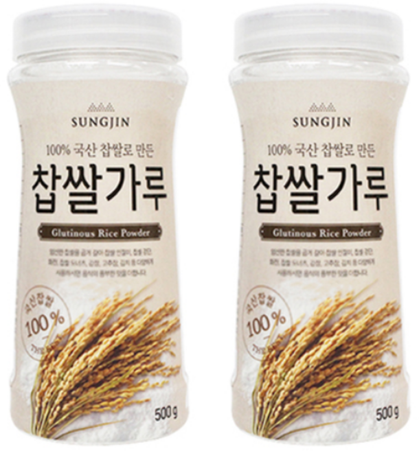 Sungjin 罐裝糯米粉, 500g, 2罐