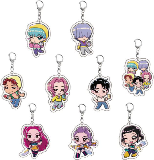 늘솜 케이팝 kpop 악마 사냥꾼 지하 아이돌 키링 세트 9pcs