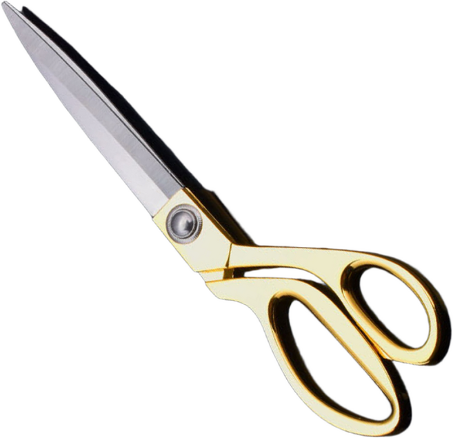 금장가위 재단가위 정밀가위 (옐로우골드 색상) [1+1], 2개