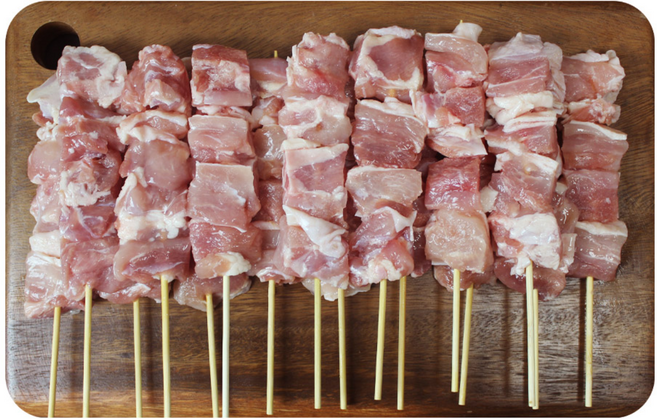 순살닭꼬치 16꼬치 닭다리살 대용량 업소용 도매 캠핑 음식 수제꼬치 간식 안주, 1개, 640g