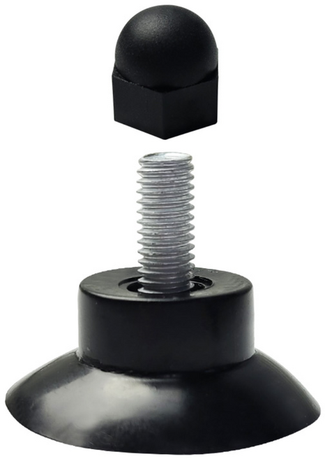 볼트형 큐방 검정 32mm 흡착판 압착고무 나사 유리창 - 10개