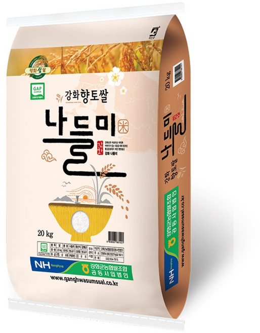 25년 햅쌀 강화농협 나들미 20kg 특등급 단일품종 최근도정, 상등급, 1개