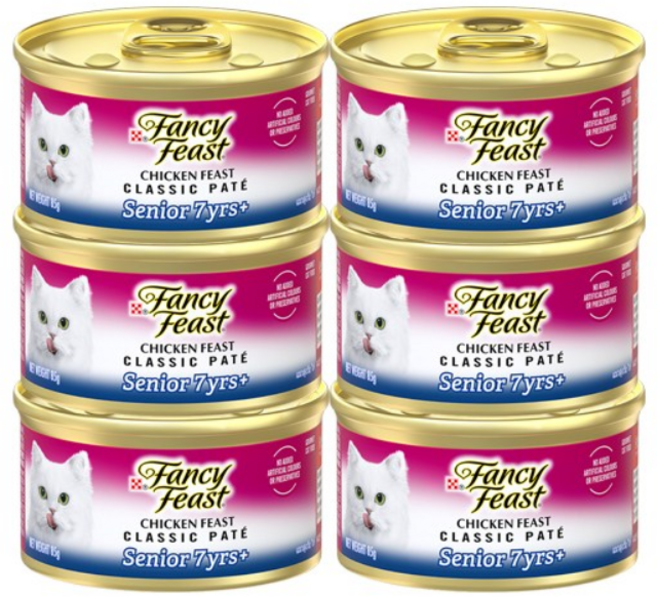 팬시피스트 시니어 고양이 주식캔, 닭, 85g, 6개