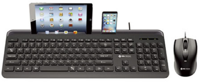 이큐메딕 항균 유선 마우스 키보드 세트 SANITIZE S1, 화이트, 1개