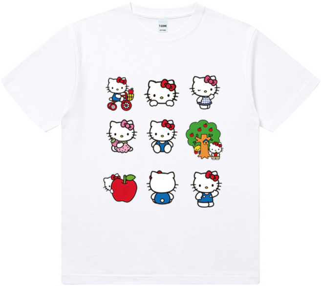 키티 반팔티 화이트 다양한 사이즈