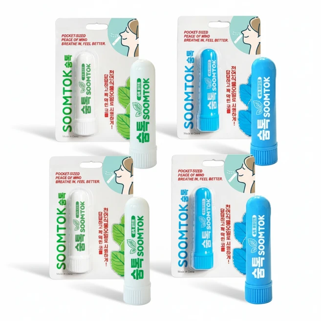 숨톡 스틱형 코뻥 쿨민트 페퍼민트 코막힘 시원한 휴대용, 4개 - 쿠팡