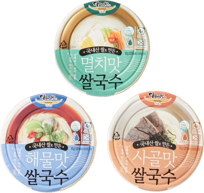 다미소반 쌀국수 30개(멸치맛10개/해물맛10개/사골맛10개)