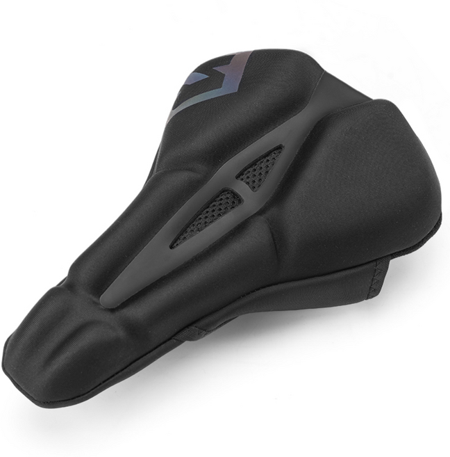 락브로스 자전거 안장 커버 3D 프린터 실리콘 무통증 쿠션, 블랙, 1개
