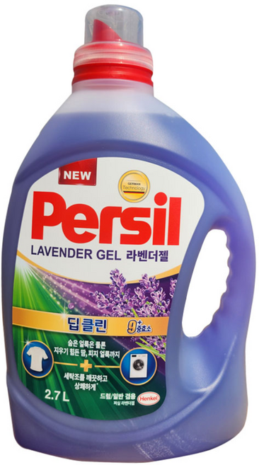 헨켈 퍼실 라벤더젤 플러스 액체세탁세제 일반드럼겸용 본품용기, 1개, 2.7L