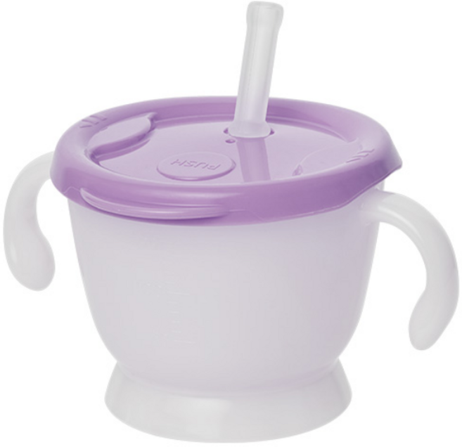 스카카 국내 제조 첫걸음 트레이닝 스트로우 머그컵, 150ml, 1개, 퍼플