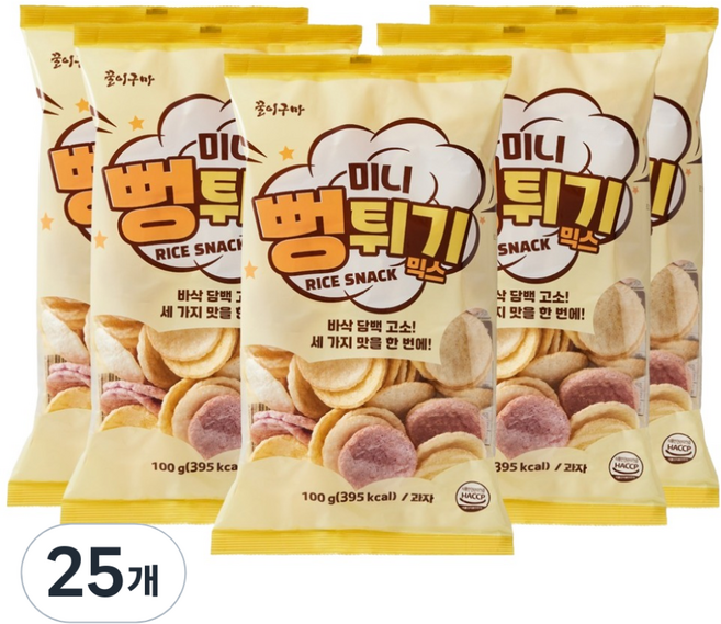 꿀이구마 미니 뻥튀기 믹스, 100g, 25개