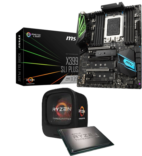 MSI X399 SLI PLUS 메인보드 + AMD Ryzen ThreadRipper 1950X CPU 번들