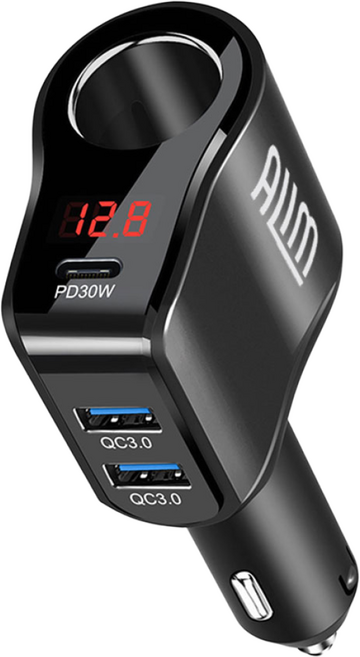 올인원 차량용 1구 멀티 시거잭 초고속 충전기 소켓 볼트게이지 PD USB 3포트 고속충전, 1개