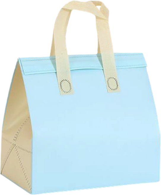 Smileorange 방수 방유 두꺼운 고하중 친환경 부직포 실버 호일 내피 보온 보냉 도시락 포장 식품 포장백 베이킹 바베큐 밀크티 테이크아웃용, 10개, 블루옐로우