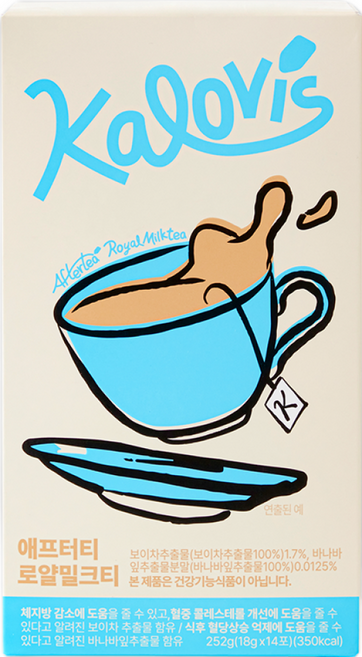 칼로비스 애프터티 로얄밀크티 제로밀크티 식후혈당감소 다이어트, 14개, 18g