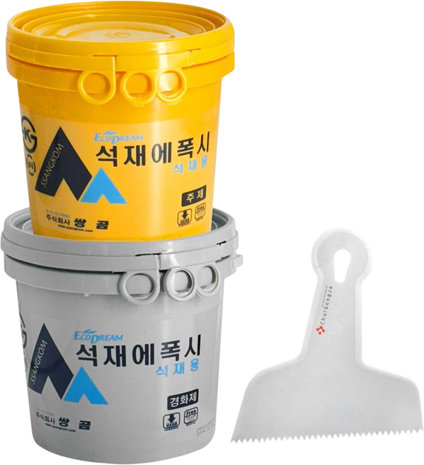 철공자 쌍곰 석재에폭시 경화제 4kg 주제 4kg + 헤라 석재본드, 1세트