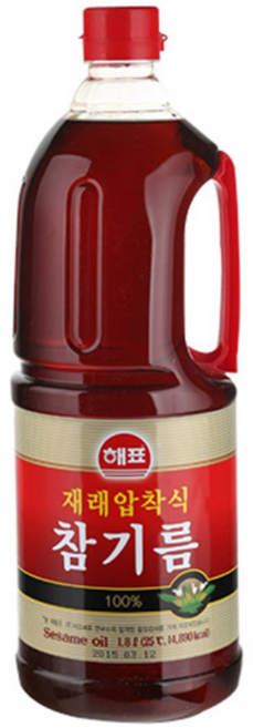 해표 재래압착식 참기름1.8L, 1.8L, 2개