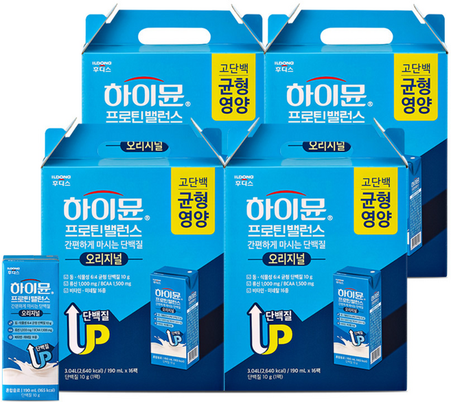 하이뮨 프로틴 밸런스 음료, 190ml, 64개