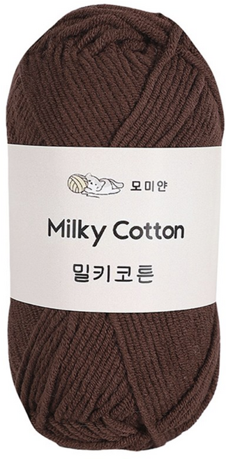 모미얀 밀키코튼 코바늘 뜨개실 50g, 1개, 35커피브라운