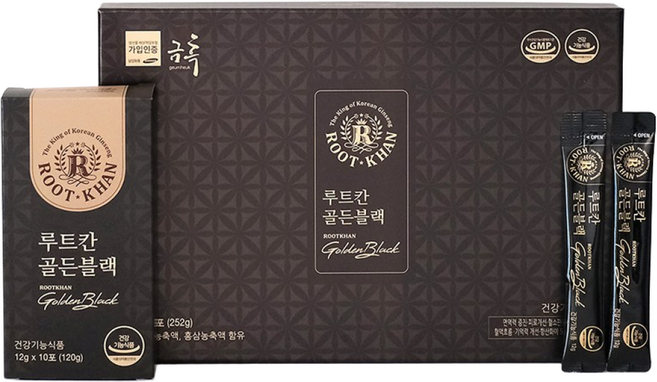 금흑 루트칸 골든블랙 21포 발효흑삼 발효홍삼 스틱 액기스, 252g, 1개