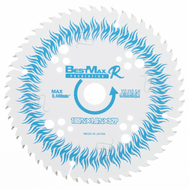 베스트맥스 BM-165R 원형톱날 165MM 52P 1.6T 20MM 일본제, 1개