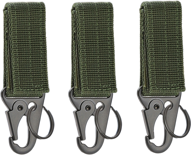 리빙프레소 전술 열쇠고리 키링 자동차 키홀더, 1세트, 아미그린 3개