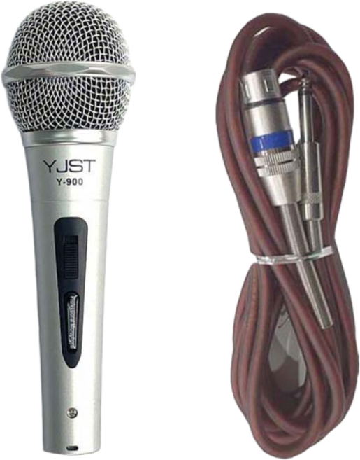 다이나믹 유선마이크 Y900 사용이 편한 다용도 행사 공연 보컬 강의 회의용 노래방 마이크, Y-900(고급 밤색편조 5M줄 포함)), 은색