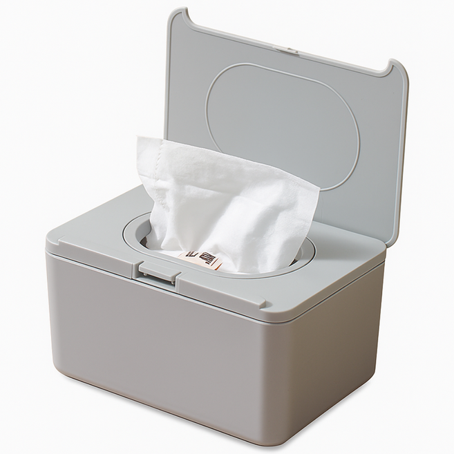 [무심] PUSH 물티슈 케이스 보관 디스펜서, 1개, 그레이