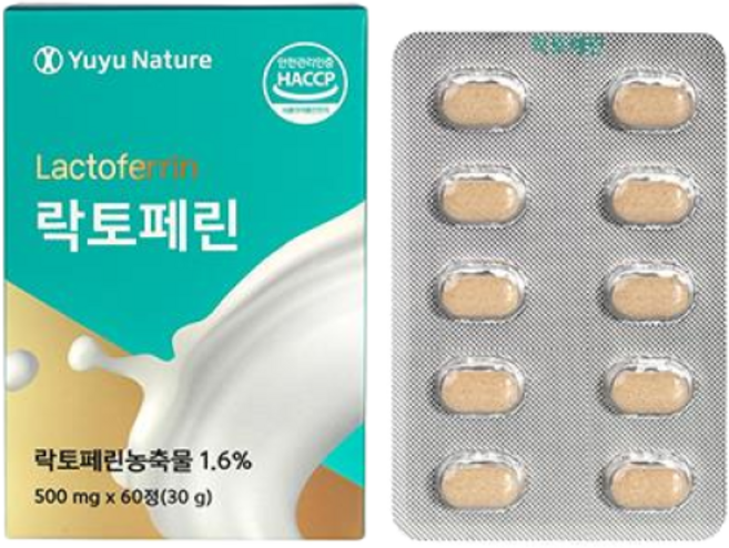 유유네이처 락토페린 체지방분해 면역력강화 500mg 60정, 60회분, 1개