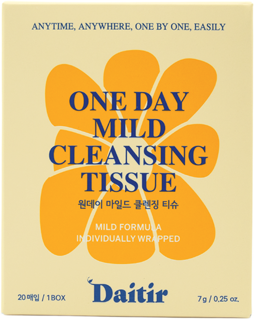 데이티르 원데이 마일드 클렌징 티슈 BHA, 1개, 20매입