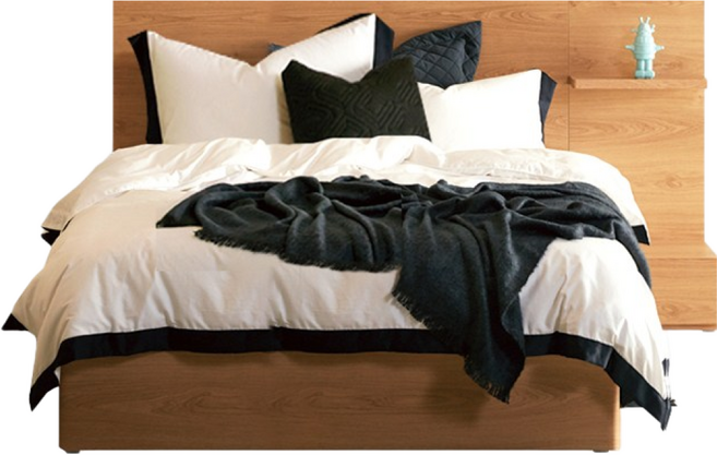 [스마트팩] D2178A. 뷰티레스트 바이브. 퀸 침대. 협탁 101, 내추럴블랙