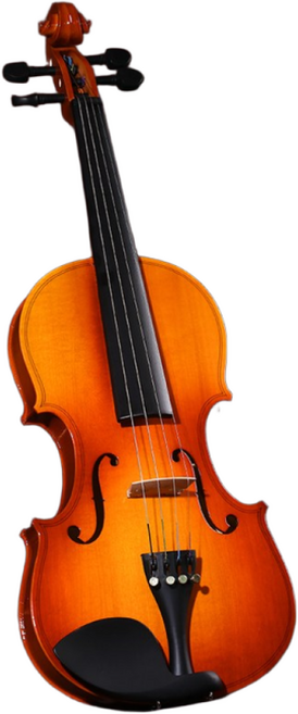 40000KM 바이올린 4/4 원목 피나무 초보자용 입문용 구성품 포함, 망목나무, 1개