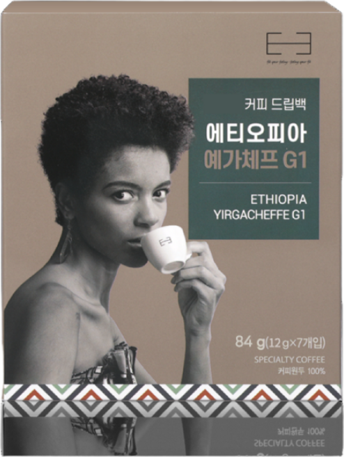 [ 1+1 ] 100% 에티오피아 스페셜티 커피 예가체프 이스티브 드립백 7개입, 12g, 2개