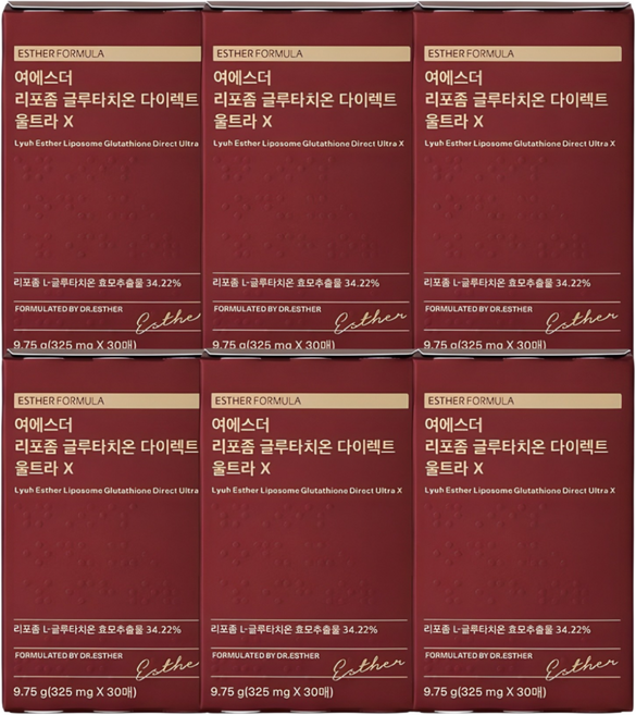 여에스더 리포좀 글루타치온 다이렉트 울트라 X (+에스더포뮬러 정품 쇼핑백), 9.75g, 6개