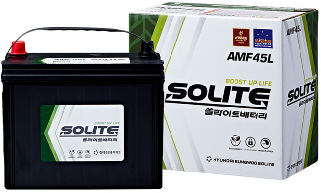 경운기 쏠라이트 자동차 배터리 AMF45L, 1개