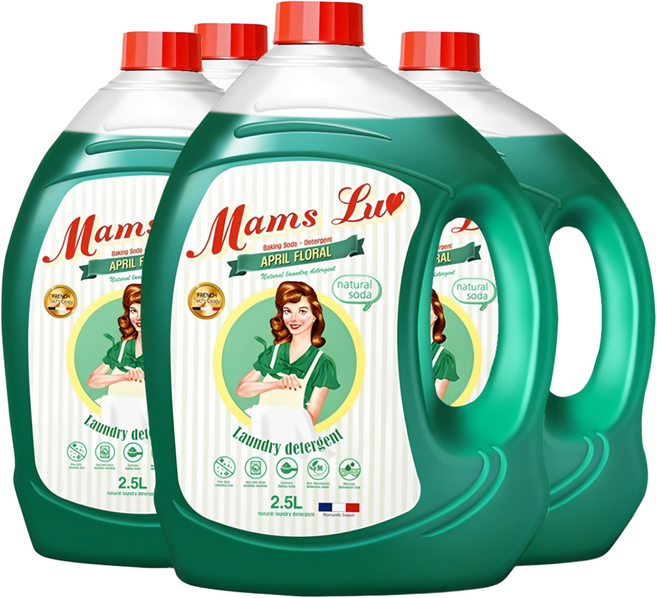 맘스럽 액체세제 2.5LX4개 고농축 프리미엄 무독성인증 실내건조 세탁세제, 2.5L, 4개